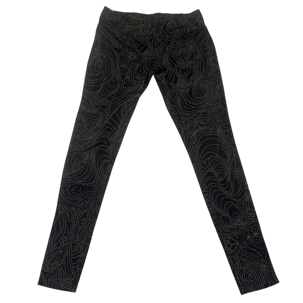 Mossimo Supply Co Womens Black White Dotted Swirl Topographic Leggings Size M